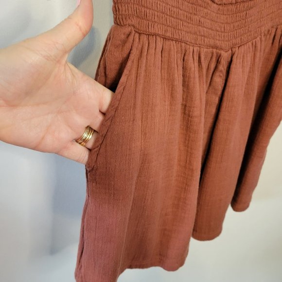 NWT Aerie Puff Sleeve Peasant Top Romper Size XS - Picture 9 of 11